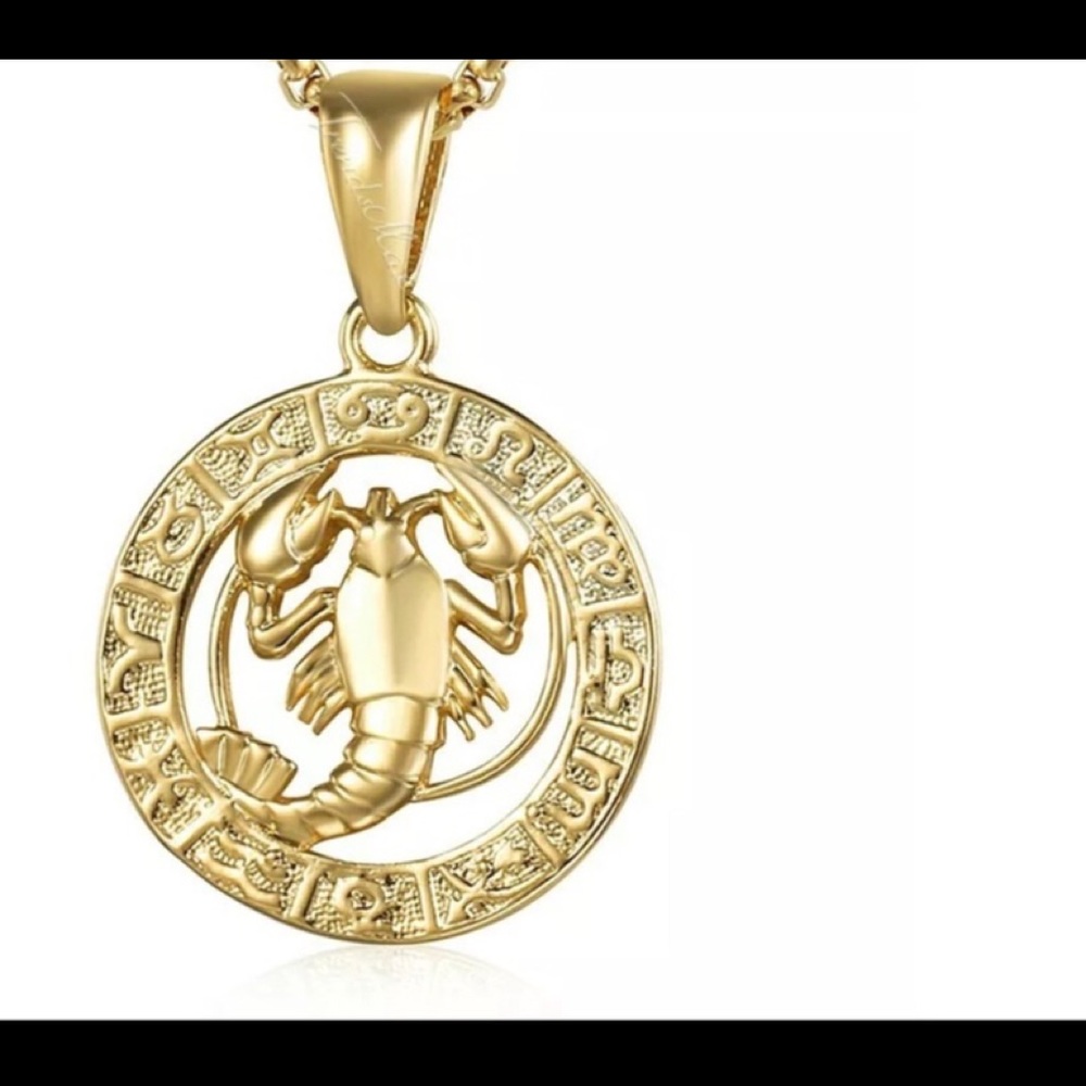 Cancer Zodiac Sign Gold Filled 18” Chain Necklace